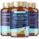 AREDS 2 Oogvitaminen en minerale bosbessen Extract Omega-3, Oogvitamine voor Senioren Maculair Gezondheid en Droge Oog, Oog Vitaminen Luteïne en Zeaxanthine Ondersteuning Oog Strain en Hydratatie (120 Capsules)
