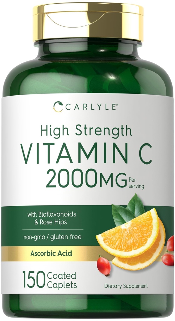 Carlyle Vitamin C 2000mg met Rose Hips 150 Caplets 