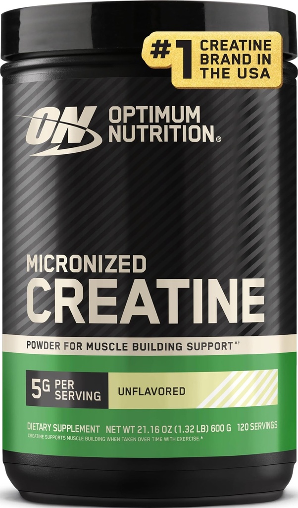 Optimale voeding Gemicroniseerd Creatine Monohydraat poeder, ongearomatiseerd, 120 porties, 600 Gram (Verpakking mei Vary)