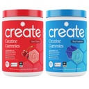Creëer Creatine Monohydraat Gummies - Rocket Pop Duo - Blue Raspberry & Sour Cherry - Createine Gummies for Women & Men, NSF Certified, 3rd Party Tested, Anti-Melt Formula, 180 Tel (2-Pack)