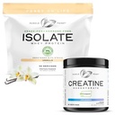 Muscle Feast Creapure Creatine Monohydrate - Unflavored 300g (x1) and Isolate Whey Protein Powder - Vanilla 2lb (x1) - Muscle Recovery and Performance Bundle