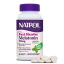 Natrol Melatonine 10mg Fast Solution Tablets - Peppermint Smaak, 60 Tellen, Slaap Ondersteuning, Fast Solution Melatonine voor volwassenen, 60 dagen Levering