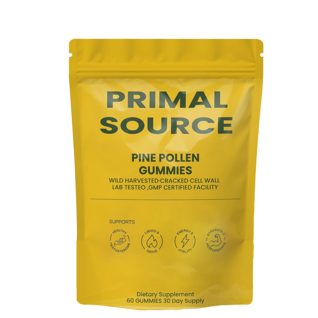 unmute Primal Source Pine Pollen Gummies - Vitality & Drive Support, Boost Energy & Stamina
