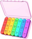 Daviky Daily Pill Box Organizer - 7 dagen pil Box met 3 afdelingen, houdt vitamines en medicatie
