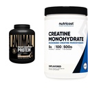 Animal Whey Isolate Protein Powder Cookies & Cream 4 lbs Bundle with Nutricost Creatine Monohydrate Micronized Powder 500G, 5000mg Per Serv