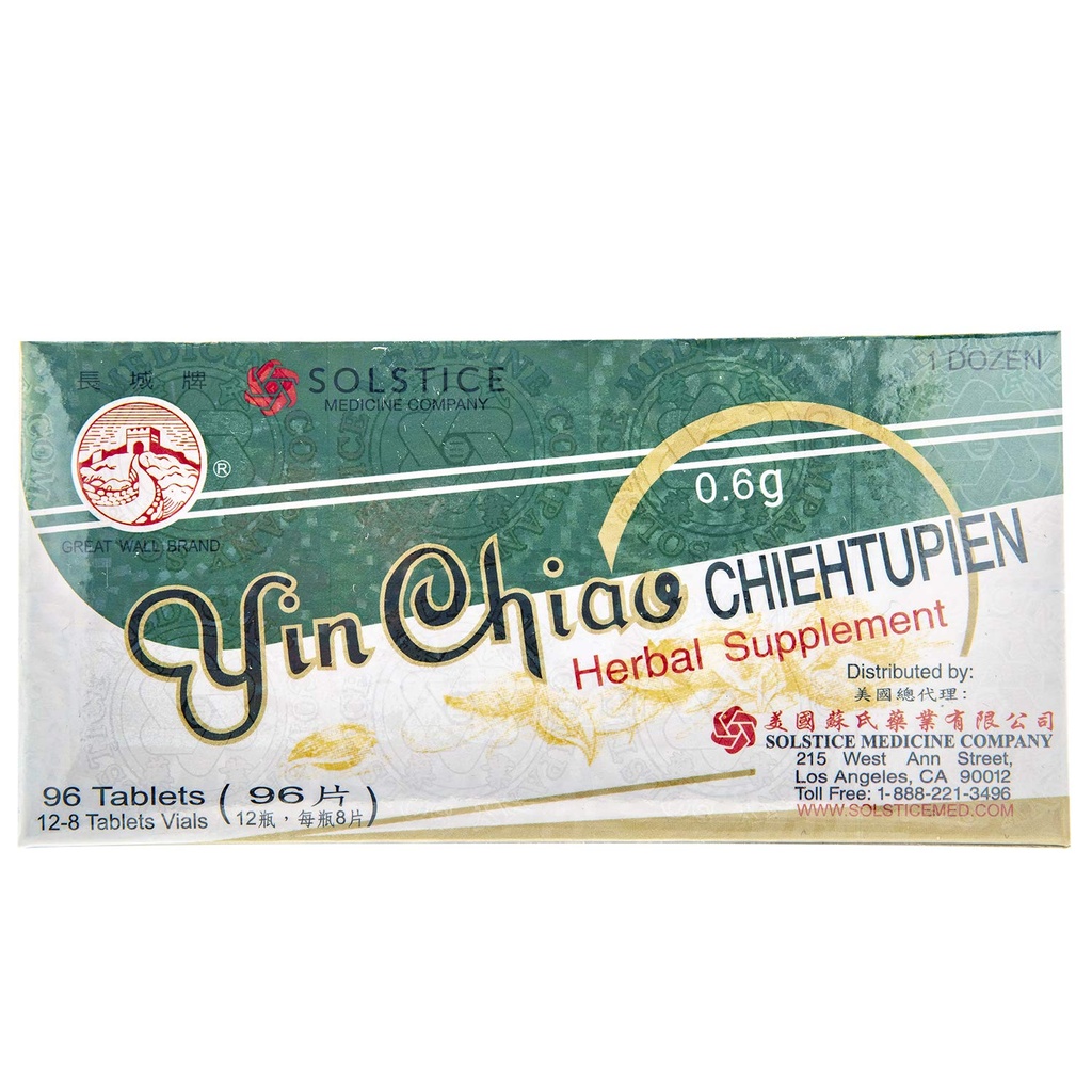YIN CHIAO CHIEH TU PIEN - Herbal Supplement voor ademondersteuning (1 doos, 96 tabletten)