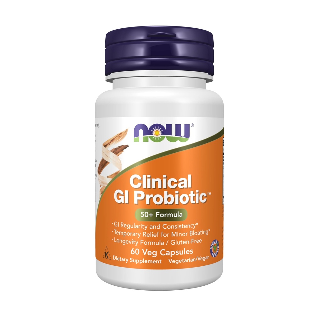 NOW Foods Supplementen, Klinische GI ProbioticTM, 50+ Formule, Stain Geverifieerd, 60 Veg Capsules