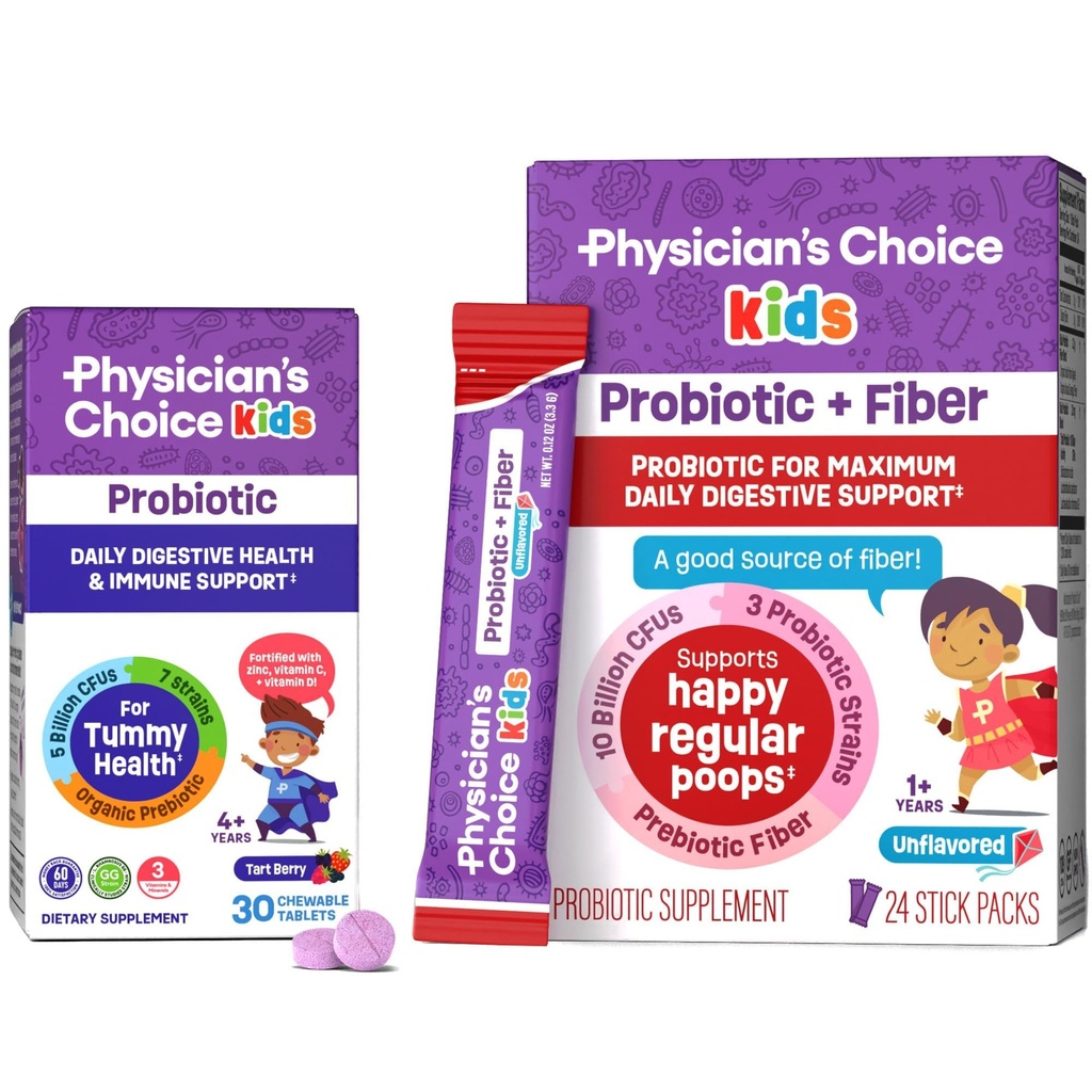 KEUZE KEUZE Kids Happy Tummy Bundle - Fiber 24pck + Probiotic 30ct