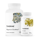 THORNE - Magnesium Citroen & vitamine D-5000 Duo - Hart, botten, spieren - 60 tot 90 porties