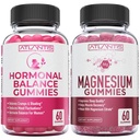 Hormonale balans en Magnesium Gummies voor spierkrampen, PMS Gummies Alleviate Bloating & Mood Swings, Magnesium helpt voorkomen Krampen en bevordert spierherstel - 60 Veganistische Gummies per fles