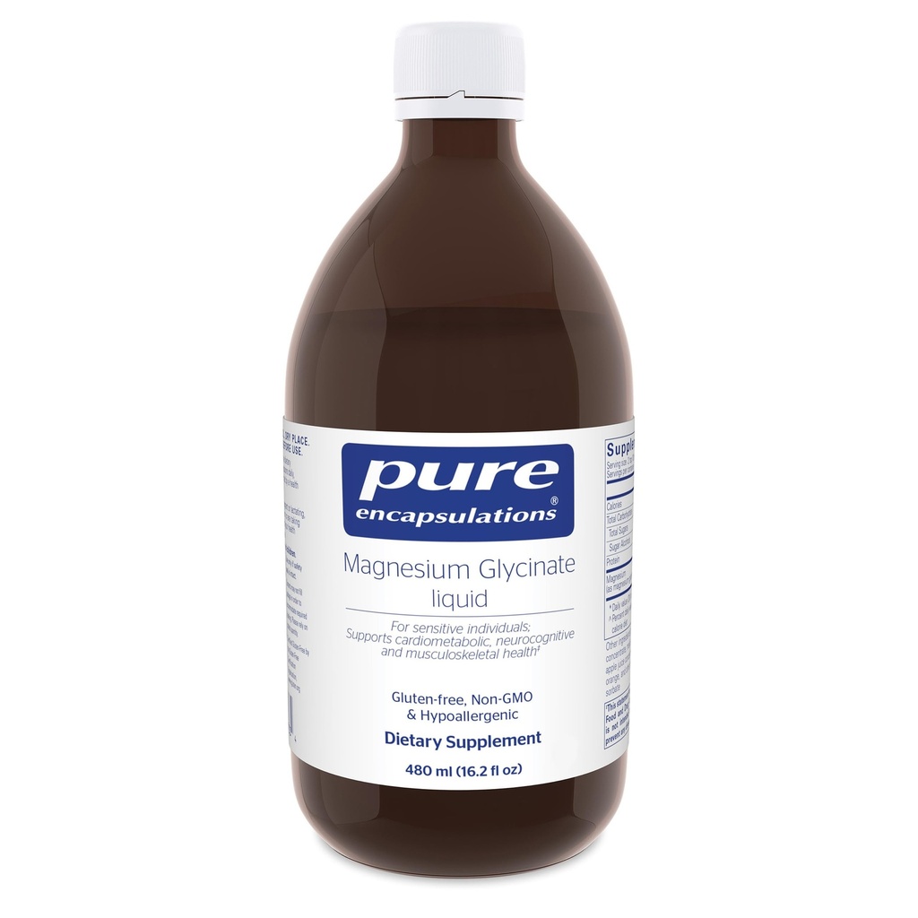 Pure Encapsulations Magnesium Glycinate Liquid - Supports Bone Health & Heart Health* - Vegan, Gluten Free & Non-GMO - 16.2 fl oz