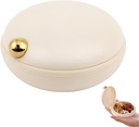 iplusmile Travel Pill Organizer, 4 Compartments Portable Pill Case, Daily Medicine Container Box voor vitamines Visolie supplementen, Business Trip Essentials (Beige)