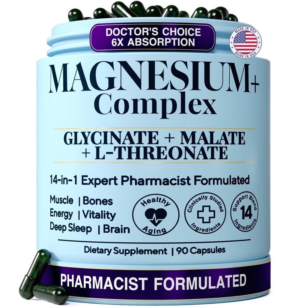 Magnesium Complex for Women & Men, 900mg, 13 Forms: Glycinate, L-Threonate