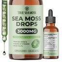 TrueSeaMoss Organic Irish Sea Moss Liquid Drops – Black Cumin Seed Oil, Bladderwrack Extract, Burdock Root, Vitamin C & Zinc – Apple Flavor – 30 Servings