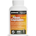 Psyllium Husk Fiber 520mg Capsules Supplement Oplosbare Dieet Colon Ondersteuning voor vrouwen en mannen, herstellen Digestieve Regularity en Balance (200 Tel.)