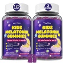 Kids Melatonin Gummy Supplements 1mg - Non-Habit Forming Melatonin Gummies Kids with Chamomile, Lemon Balm, L-Theanine, Magnesium, Zinc for Children Ages 4+ - Non-GMO, Gluten Free, Mixed Berry Flavor