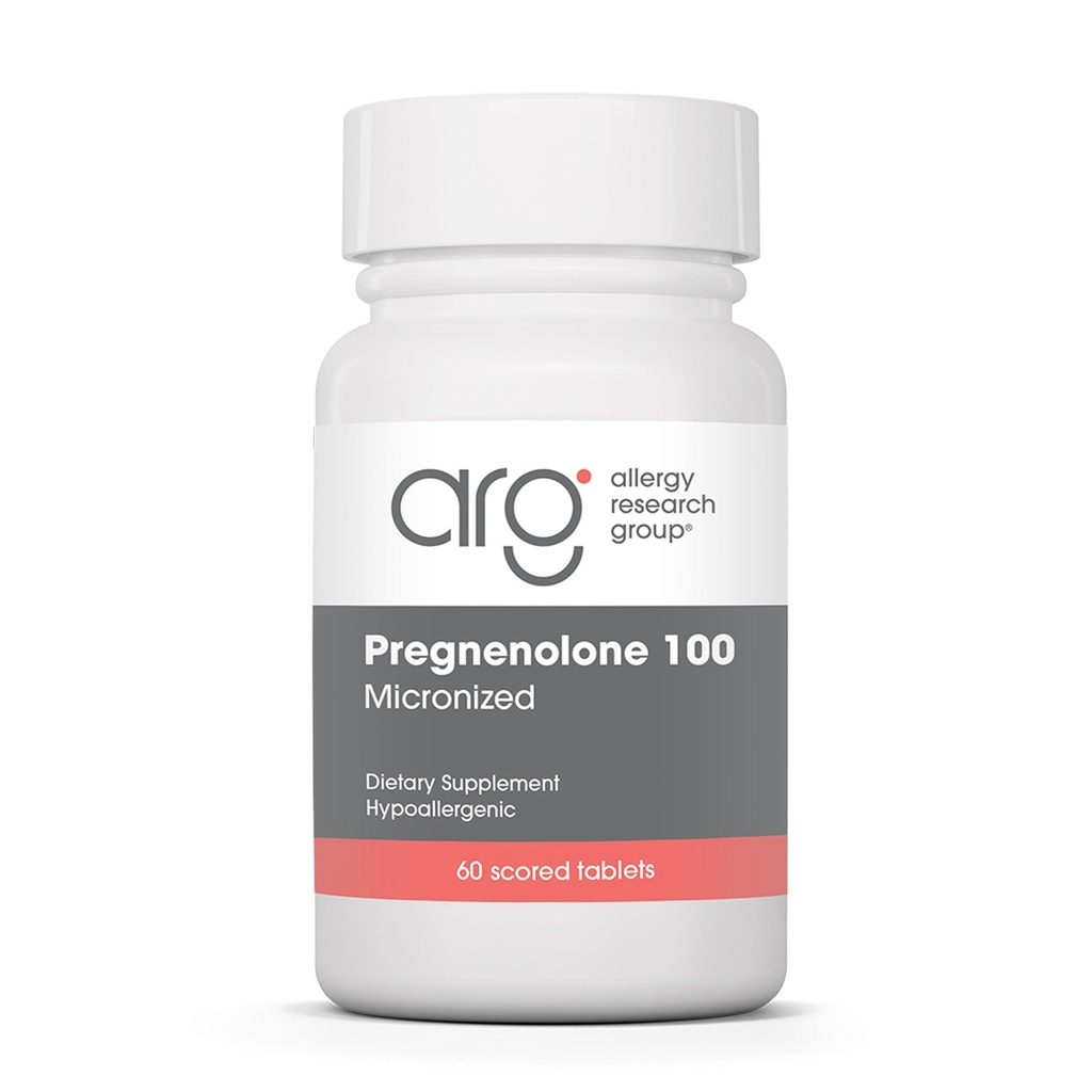 Allergie Onderzoeksgroep Pregnenolone 100mg - Progesterone Supplementen voor vrouwen en mannen, Hormone & Stress Ondersteuning met natuurlijke wilde Yam, Micronized Pure Lipiden Matrix, Plant Based - 60 tabletten