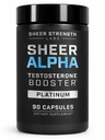 Sheer Strength Labs Testosteron Booster T-Booster voor mannen - klinisch onderbouwde dosis, Sterkste Formule - Made in USA - Premium Blend van Fadogia Agrestis Tongkat Ali en Shilajit. 30 porties