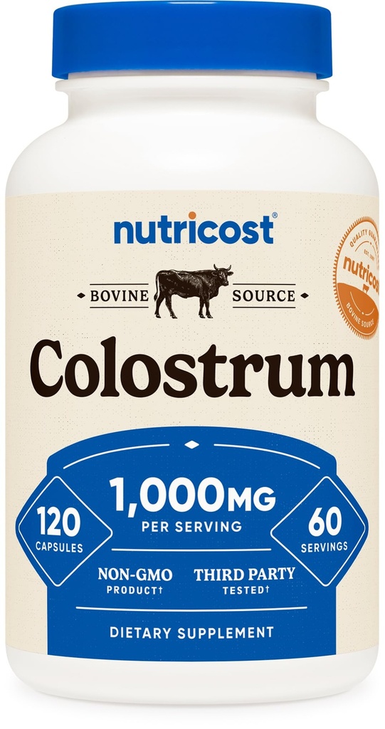 Nutricost Colostrum 1000 mg, 120 capsules - Glutenvrij & niet-GMO, 60 porties
