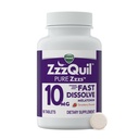 ZzzQuil Pure Zzzs Fast Solution Melatonine, Melatonine 10mg, Slaaphulp Supplement, Slaapmiddelen voor volwassenen, Aardbei smaak, 90 Fast Solution Melatonine Tablets