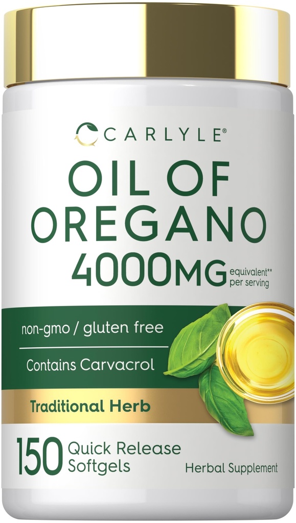 Carlyle Oregano Oil Supplement | 150 Softgel Capsules | Contains Carvacrol | Non-GMO & Gluten Free Formula