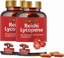 Lycopeen Capsules, Natuurlijke Lycopeen 200mg met Biologische Reishi Mushroom 200mg Supplement voor Prostaat Gezondheid en Immuun Ondersteuning - Glutenvrije, Non-GMO, 60 Capsules (2 Pack)