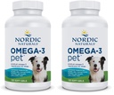 Nordic Naturals Omega-3 Huisdier, ongearomatiseerd - 120 Zachte Gels - 330 mg Omega-3 Per Zachte Gel - Visolie voor honden met EPA & DHA - bevordert hart, huid, jas, & Immune Health (pakket van 2)