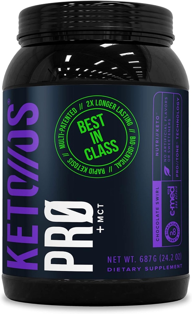 Pruvit Keto//OS Pro Chocolate Swirl + MCT Ketones - Keto//OS Pro Supplement for Energy Boost, Better Digestie and Helps Combating The Aging Process - 30 Serving