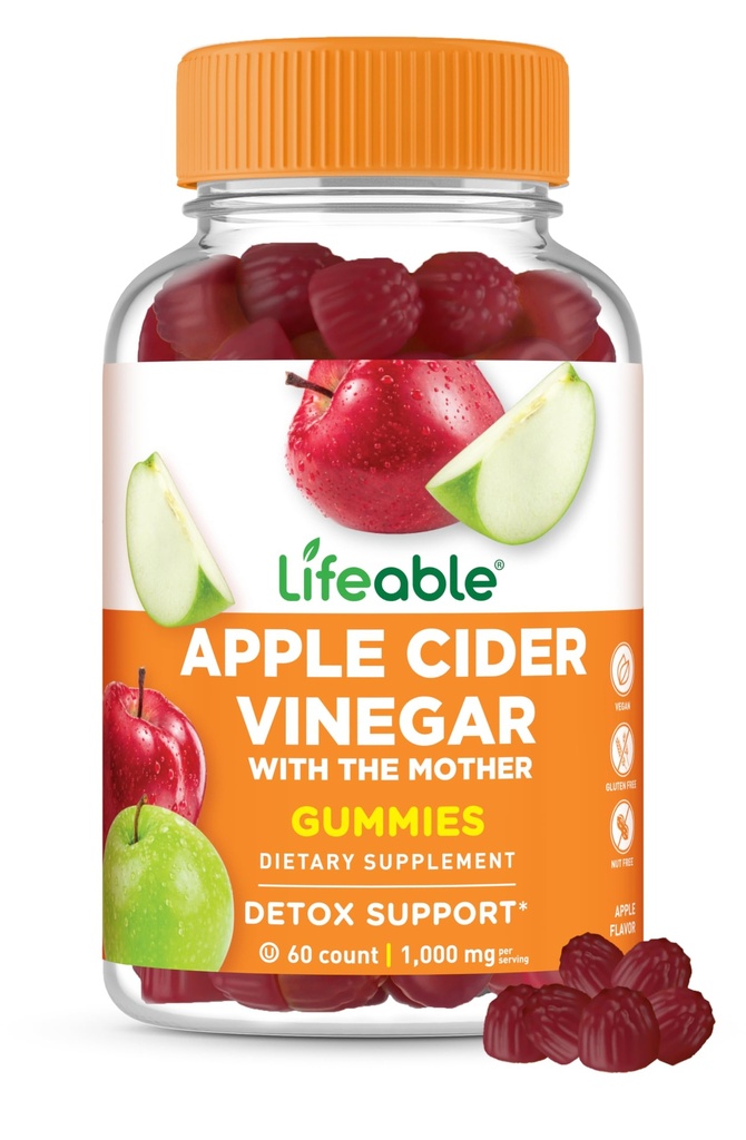 Levensbare Apple Cider Vinegar Gummies met moeder 
