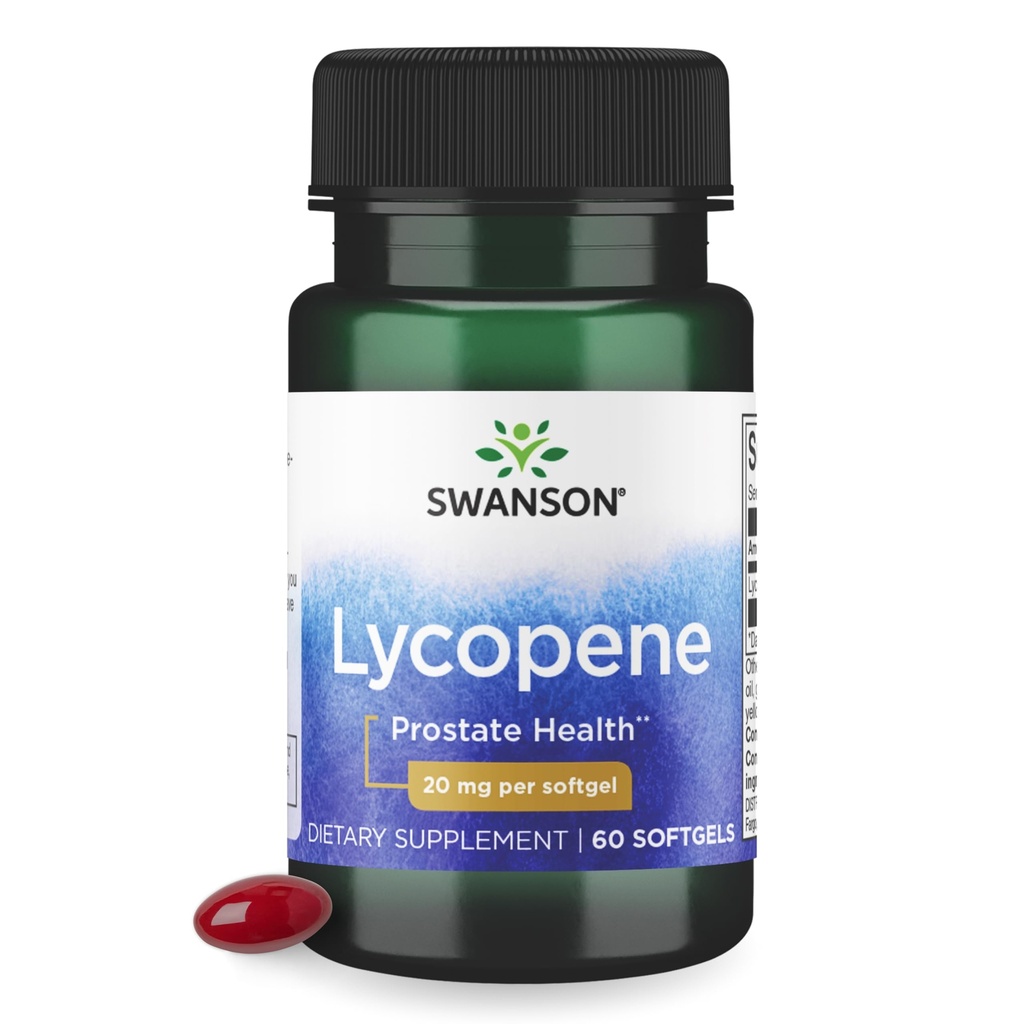 Swanson Lycopeen-Natural Men's Health Supplement Prostate & Heart Health bevorderen, Ondersteunt de bloeddruk binnen een normaal bereik (60 Softgels)