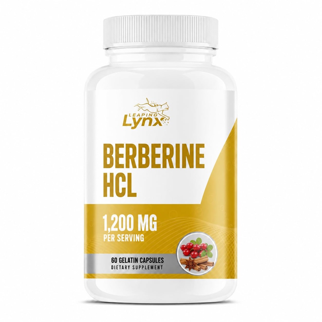 Leaping Lynx Berberine HCl 1200mg - 60 Capsules - High Absorption Berberine Supplement - Non-GMO, Gluten-Free & Third Party Tested - 30-Day Supply