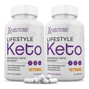 Justified Laboratories (2 Pack Lifestyle Keto Pillen 1275MG Nieuwe en verbeterde formule bevat Apple Cider Vinegar Extra Virgin olijfolie poeder Groen theeblad 120 capsules