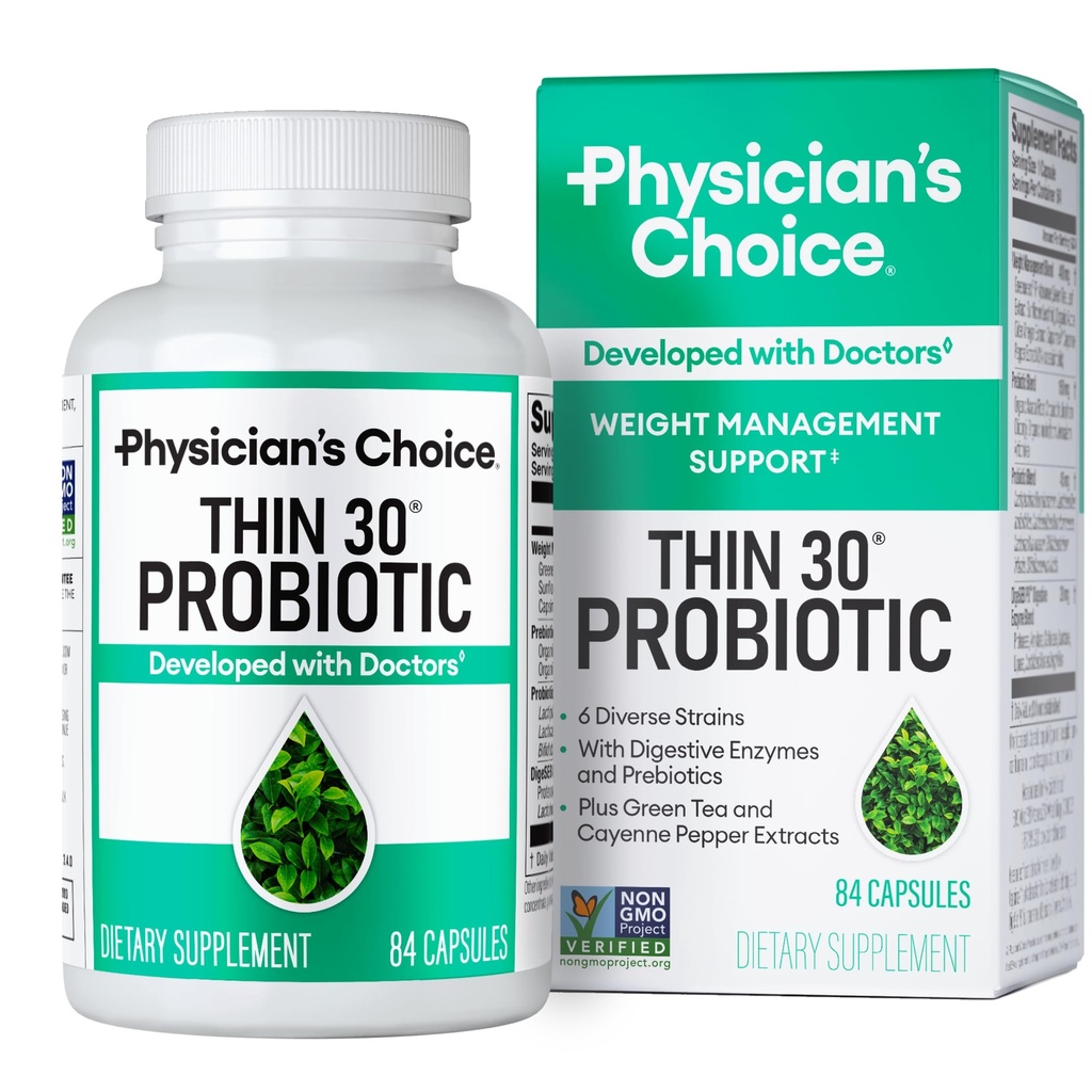 KEUZE Probiotica voor gewichtsmanagement & opgeblazen - 6 Probiotische strains - Prebiotica - Belangrijkste ingrediënt Cayenne - Ondersteunt Gut Health - Weight Management for Women & Men - Green Tea - 84 CT