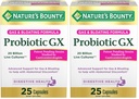 Nature's Bounty Probiotic GX, helpt met incidenteel gas en opgeblazen, Dieetsupplement, Digestieve Gezondheid, 25 Capsules (pakket van 2)
