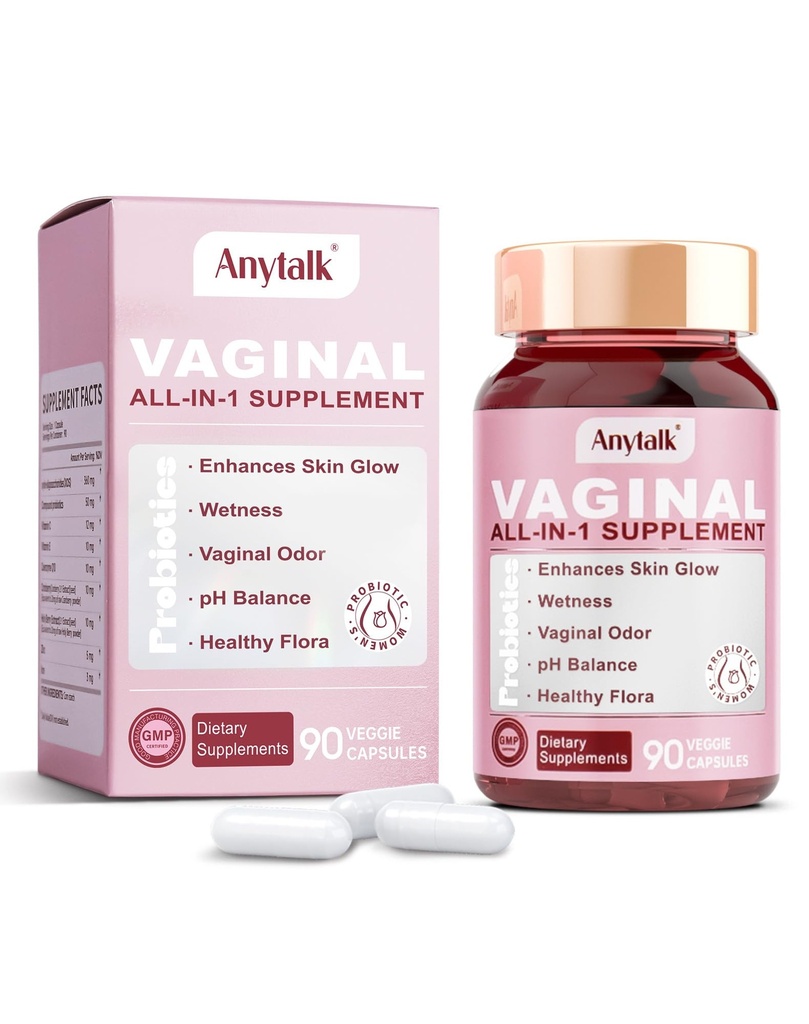 ANTALK Vaginale Probiotica voor vrouwen pH-balans met Lactobacillus Probiotic Blend om gezonde vaginale Odor te bevorderen,Vaginale Flora - Vrouwen Vaginale Gezondheid Probiotische 90 Tel.