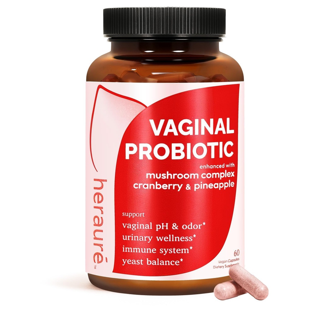 HerAure Vaginale Probiotica voor vrouwen - pH-balans, gezonde Vaginale Odor, Vaginale Flora, Gistbalans, Vrouwen Probiotica en Prebiotica, Immuun Ondersteuning - Prebiotica & Lactobacillus Probiotica,60CT