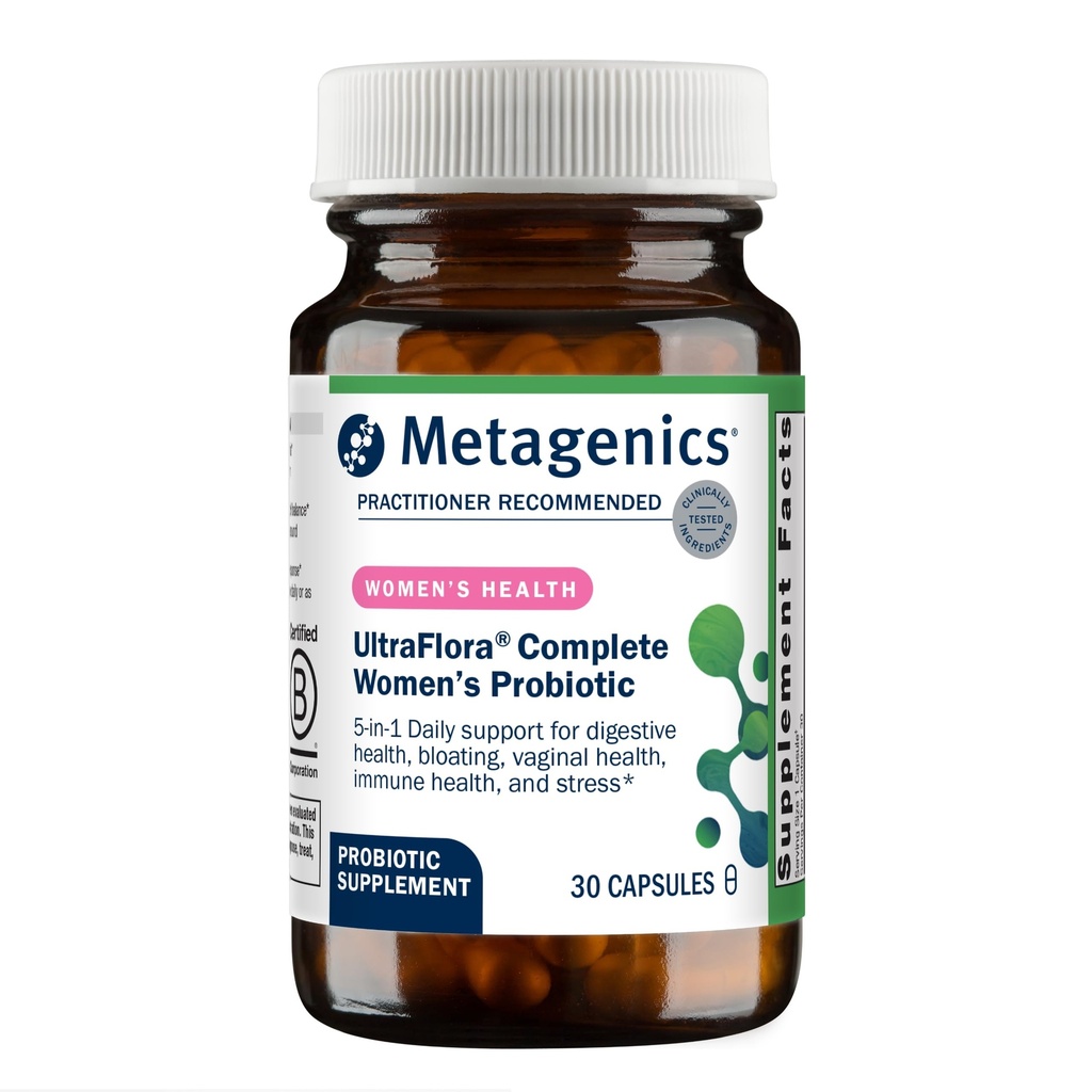 Metagenics UltraFlore Complete Vrouwenprobiotica - Phelp-Stable 5-in-1 Multi-Benefit Formule voor Digestief, Immune, Vaginaal, Urogenitale en Microbiome Gezondheid* - 30 Capsules