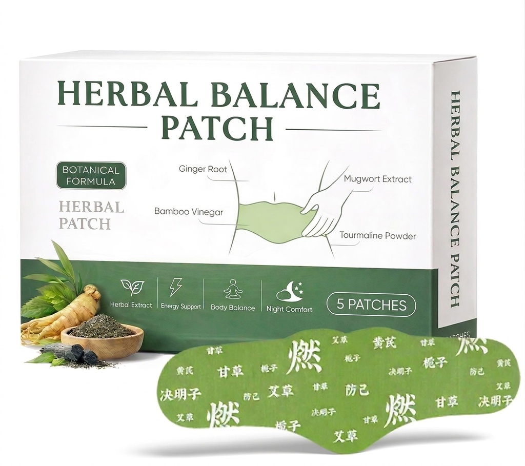 Japanese Herbal Balance Patch - Snatch Patches with Mugwort, Ginger, Angelica, Astragalus & Lotus Leaf - Supports Waist Comfort & Smoother Appearance, Daily Body Care, 1 Box