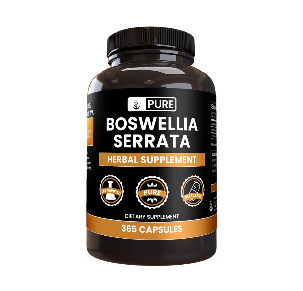 Pure originele ingrediënten Boswellia Serrata (365 capsules) Geen Magnesium of rijstvullers, altijd zuiver, lab geverifieerd