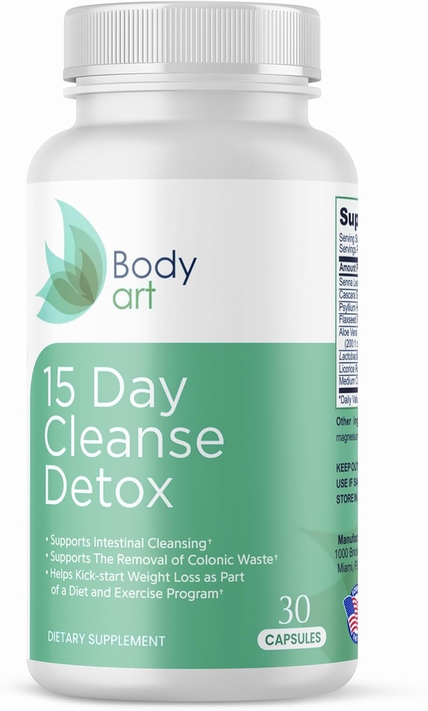 Lichaamskunst 15 Dag Colon Reinigen Detox Natuurlijke Capsules voor Digestieve Gezondheid 