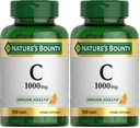 Nature's Bounty Vitamine C 1000mg, Immune Support Supplement, Krachtige Antioxidant, 100 Caplets (pakket van 2)