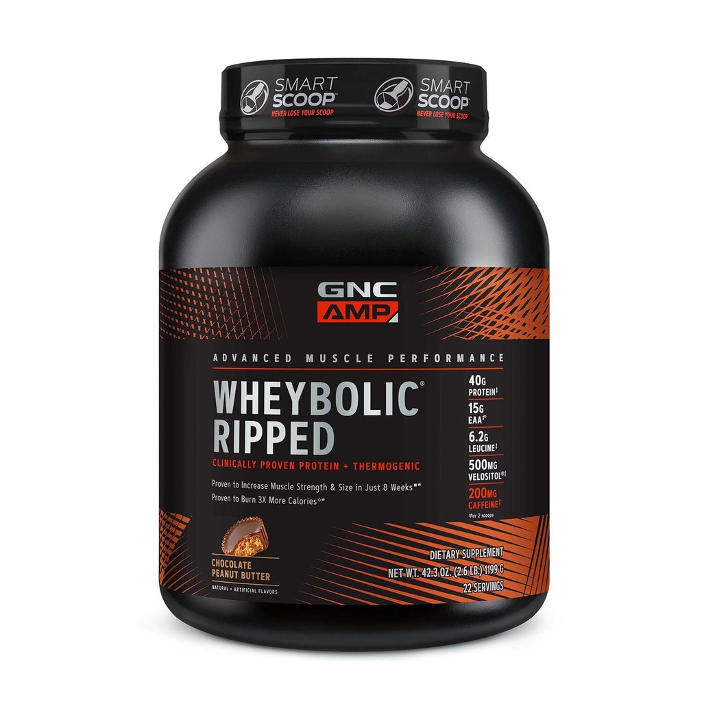 GNC AMP Wheybolic Ripped - Chocolade Pindakaas (22 porties)