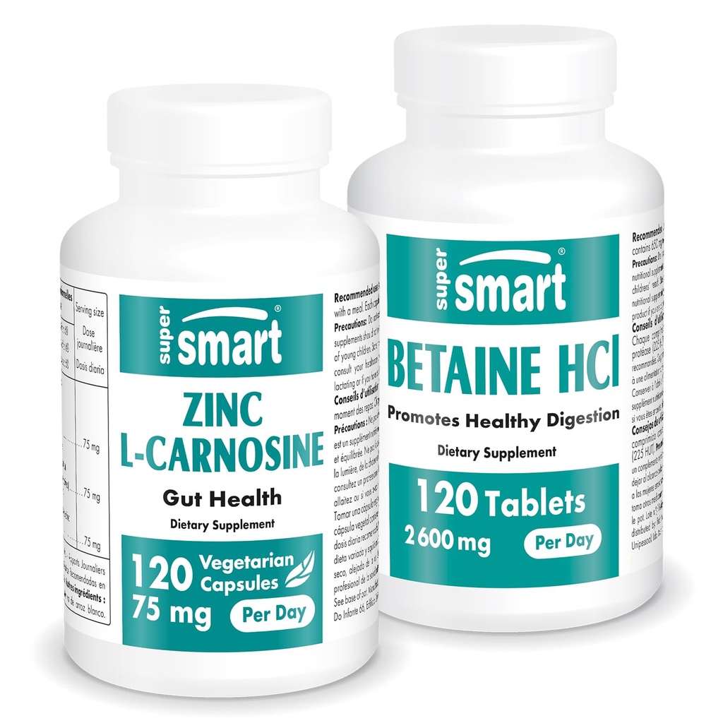 Supersmart - Zink L-Carnosine + Betaine HCl Bundle (Gastric Health) 