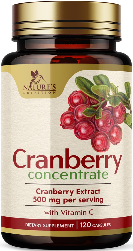 Cranberry Pillen Supplement 25.000mg - Verse Cranberry Equivalent met Vitamine C & E - Urinaire Tract Health Support, Suikervrije Formule, Fruitpoeder Extract - Niet GMO, gebotteld in de VS - 120 Capsules