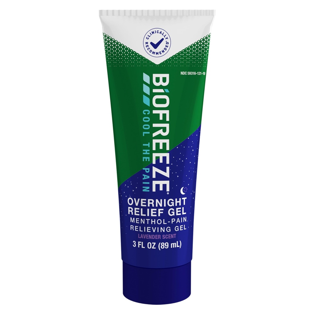 Biofreeze Overnight Gel Pain Relief, Knee & Lower Back Pain Relief, Arthritis Pain Reliever, Neck Pain Relief, Cooling Joint Pain Relief, Lavender Scented Menthol Gel 3 Fl Oz