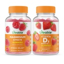 Levensvatbare Magnesium + Vitamine D 5000 IE, Gummies Bundle - Geweldige Proeverij, Vitaminesupplement, Glutenvrij, GGO-vrij, Kauwgom