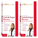 Dr. Stephanie's Mealtime Carb & Sugar Blocker - Reduce Digeted Carbs & Sugars, Sticulant-Free (2 Pack)