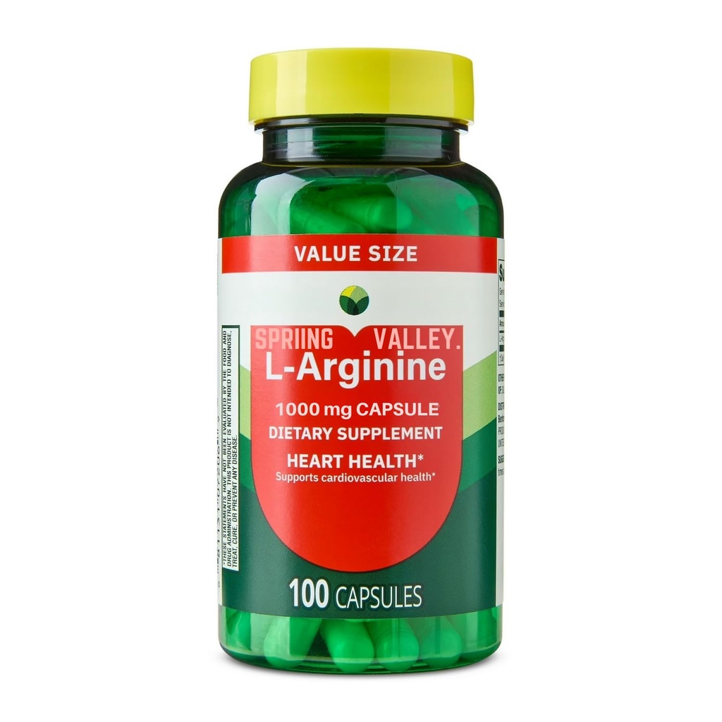 L-Arginine 1000 Mg 100 Capsules L Arginine, Larginine, L Arginina - 1000 Mg 100 Capsules (Pack of 1)