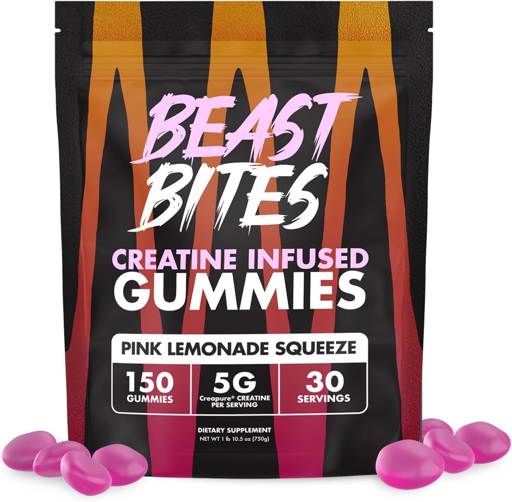 Beastbites - Creatine Infused Gummies - 5g Creapure Creatine Monohydraat per portie - NSF Gecertificeerd voor Sport - 30 porties