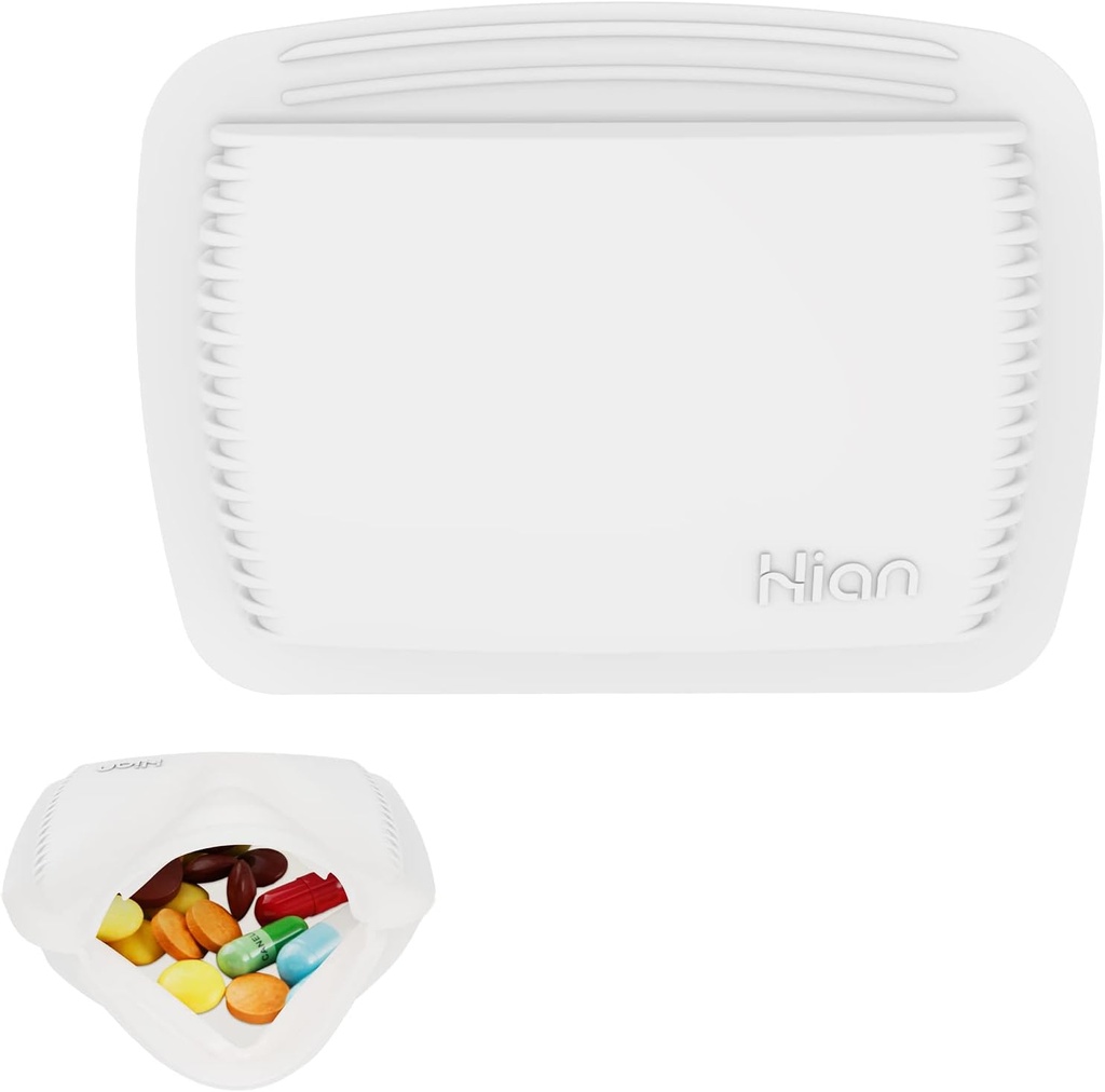 1 Pieces Pillen Organisator Herbruikbare Pocket Pill Case Portable Open Pill Pouch Siliconen Small Pill Box Pillenbak Pillenhouder Pillentassen Organiseren Medicatie, Vitaminen, en tabletten voor reizen (White)